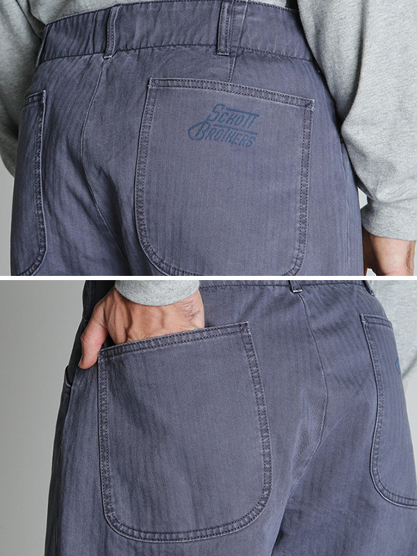 Schott ショット ヘリンボーン パンツ ワーク トラウザーズ ワークパンツ ワイド ルーズ 7826110002 HERRINGBONE TROUSERS_11