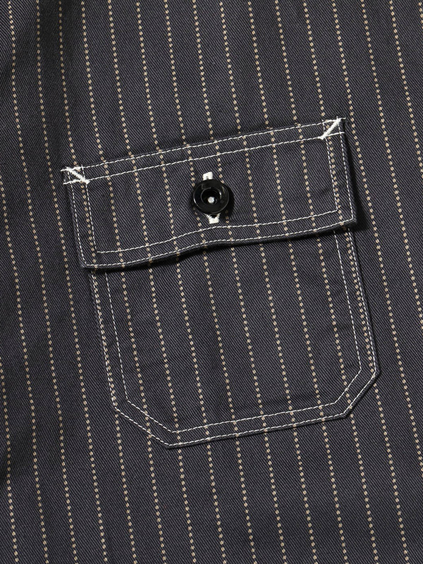 SUGAR CANE シュガーケーン シャツ ワーク ブラック ウォバッシュ ストライプ フィクションロマンス ドット ストライプ SC29585 8.5oz. BLACK WABASH STRIPE WORK SHIRT