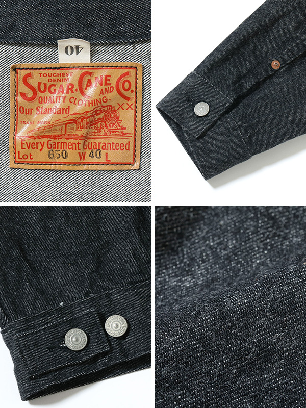 SUGAR CANE シュガーケーン デニム ジャケット ブラック メンズ レディース Gジャン 2nd モデル タイプ 14.25oz. BLACK DENIM JACKET 1953 MODEL 日本製 SC15650