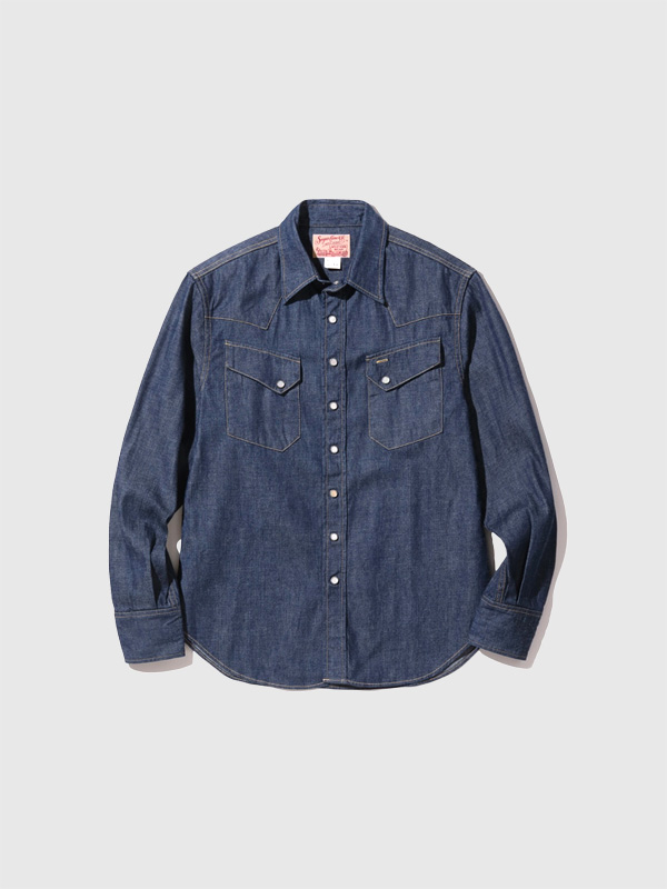 SUGAR CANE シュガーケーン デニム シャツ メンズ レディース 長袖 ブランド 綿 100% BLUE DENIM WESTERN SHIRT ブルーデニム ウエスタン シャツ 日本製 SC28190