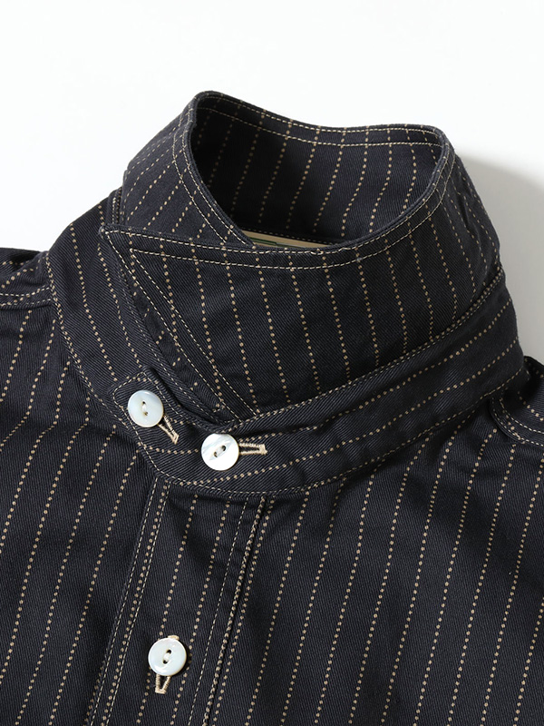 SUGAR CANE シュガーケーン シャツ 半袖 FICTION ROMANCE 8.5oz. BLACK WABASH STRIPE WORK SHIRT SHORT SLEEVE ブラック ウォバッシュ 日本製 東洋 SC36267_5