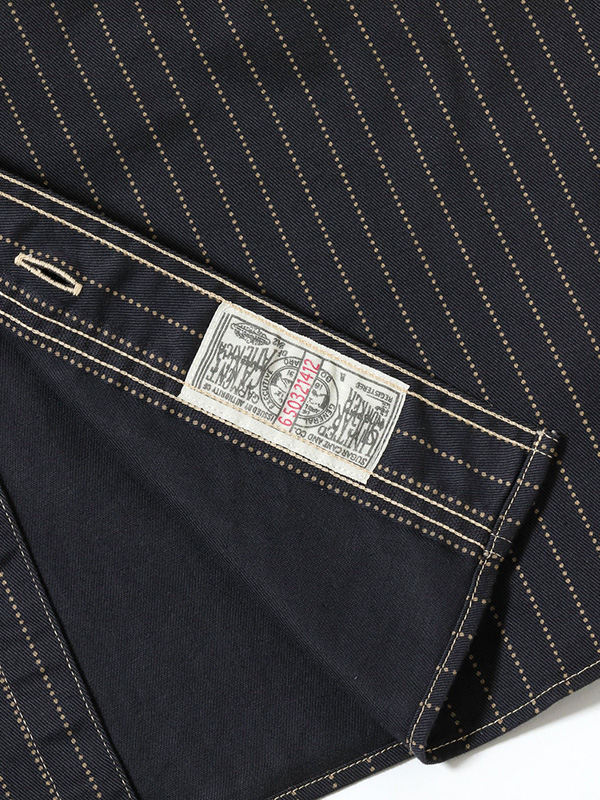 SUGAR CANE シュガーケーン シャツ 半袖 FICTION ROMANCE 8.5oz. BLACK WABASH STRIPE WORK SHIRT SHORT SLEEVE ブラック ウォバッシュ 日本製 東洋 SC36267_7