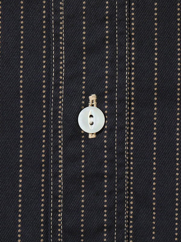 SUGAR CANE シュガーケーン シャツ 半袖 FICTION ROMANCE 8.5oz. BLACK WABASH STRIPE WORK SHIRT SHORT SLEEVE ブラック ウォバッシュ 日本製 東洋 SC36267_9