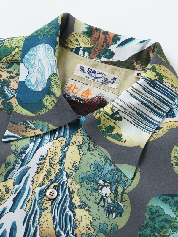 SUN SURF サンサーフ アロハ 2024 スペシャルエディション アロハシャツ メンズ SPECIAL EDITION 諸国瀧廻り 葛飾 北斎 滝 日本の意匠 東洋エンタープライズ SS39326_4
