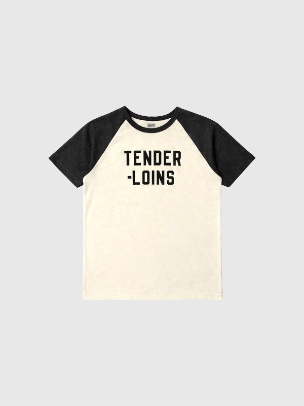 TENDERLOIN テンダーロイン Tシャツ 半袖 ラグランスリーブ 綿 100% LOGO RAGLAN SLEEVE T-SHIRTS SUMI BLACK