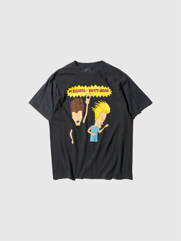 THRIFTY LOOK スリフティー ルック Tシャツ 半袖 綿 100% BEABIS AND BUTT-HEADH MTV ビーバス バットヘッド ブラックコメディ TL25S04800 架空都市ハイランド