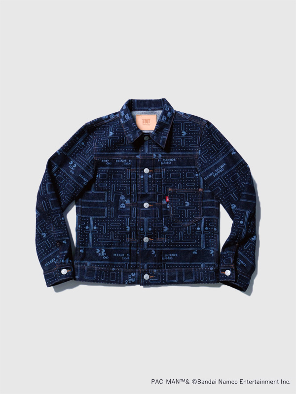 TMT PAC-MAN デニム ジャケット メンズ 大戦モデル 1st HQ DENIM TRUCKER JACKET Tバック センターセパレート 日本製 パックマン レーザー加工 TJKS24PM01