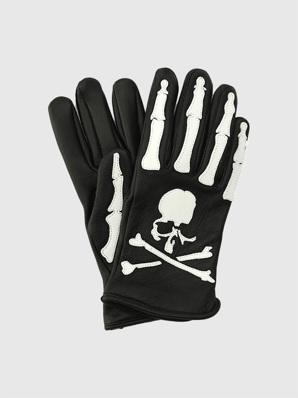 VANSON × MASTERMIND WORLD BONE GLOVES CUSTOM マスターマインド ワールド バンソン レザー グローブ 手袋 メンズ レディ—ス スカル ボーン 鹿革 MW24C13-GL100