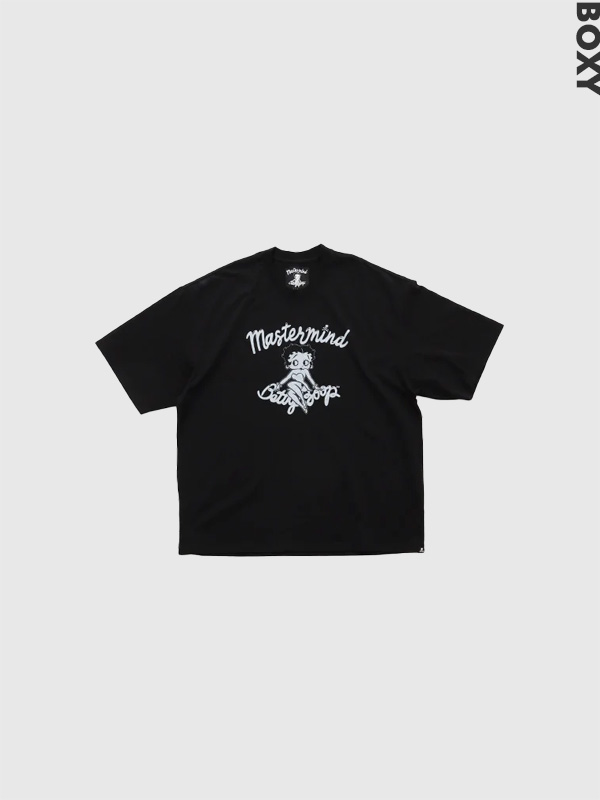 MASTERMIND WORLD × BETTY BOOP マスターマインド ワールド Tシャツ 半袖 ベティちゃん コラボ スカル ハート ボクシー フィット BOXY FIT MW25C15-TS201 BOXY S/S TEE
