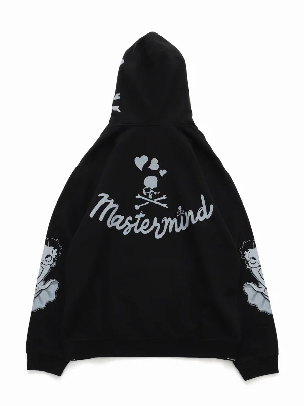 MASTERMIND WORLD × BETTY BOOP マスターマインド ワールド フーディー ベティちゃん コラボ スカル スウェット パーカー プルパーカー BOXY FIT MW25C15-SW201_2