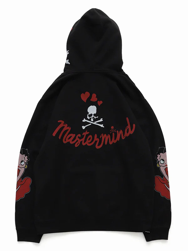 MASTERMIND WORLD × BETTY BOOP マスターマインド ワールド フーディー ベティちゃん コラボ スカル スウェット パーカー プルパーカー BOXY FIT MW25C15-SW201_4