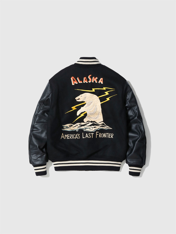 WHITESVILLE ホワイツビル スタジャン ブランド 白熊 アラスカ 港商 イナズマ PX WV15784-119 30oz. WOOL MELTON AWARD JACKET POLAR BEAR