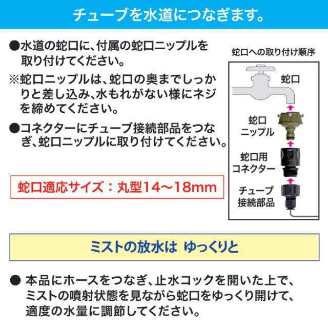 GOTO 後藤 ミストdeクールシャワー 15m 噴射口10個 チューブタイプ 噴霧ノズル10個 屋外用ミストシャワー 熱中症対策 ひんやり 【健康】_5
