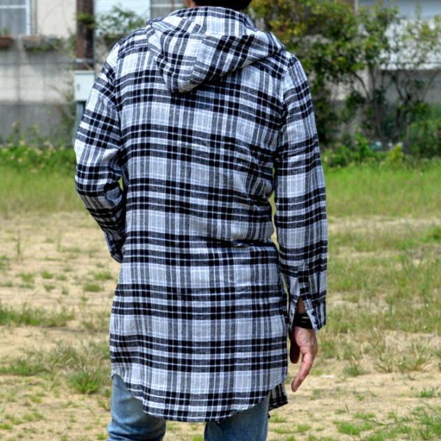 メンズ ロング丈 ネルシャツ パーカー シャツ 長袖 アメカジ 秋物 秋新作 送料無料 849 01 グレー ブラックの通販はau Pay マーケット 正規品アメカジ専門店 Hype