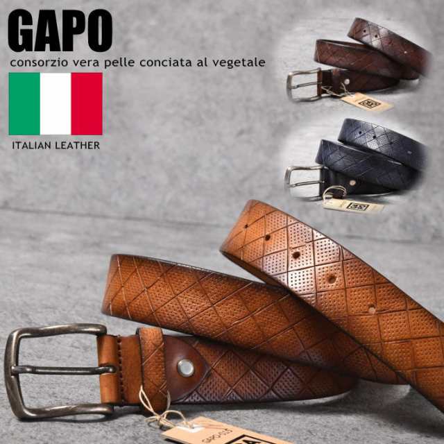 イタリア製GAPO】イタリア製 ベルト メンズ レディース GAPO ブランド