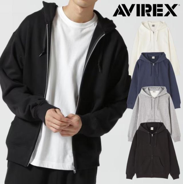 【定番】AVIREX パーカー フルジップパーカー スウェット ジャージ 裏起毛 Y_U 7833931005  7986902 メンズ レディース 正規品 ブランド おしゃれ 無地 アビレックス アヴィレックス DAILY/デイリー ZIP UP SWEAT PARKA 送料無料