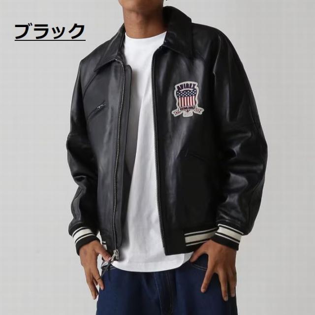 【本革レザー】AVIREX レザー ジャケット アウター 革ジャン メンズ ブルゾン LIGHT SIGNATURE VARSITY JACKET ライト シグネチャー バーシティー ジャケット ミリタリー 正規品 ブランド おしゃれ アビレックス アヴィレックス 7834950016 送料無料_9