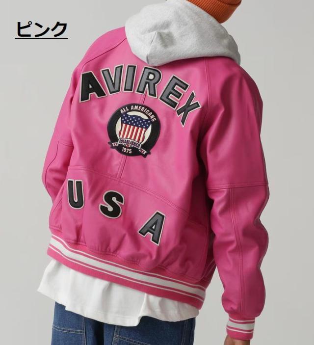 【本革レザー】AVIREX レザー ジャケット アウター 革ジャン メンズ ブルゾン LIGHT SIGNATURE VARSITY JACKET ライト シグネチャー バーシティー ジャケット ミリタリー 正規品 ブランド おしゃれ アビレックス アヴィレックス 7834950016 送料無料_11