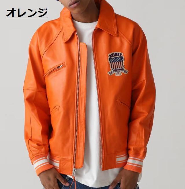 【本革レザー】AVIREX レザー ジャケット アウター 革ジャン メンズ ブルゾン LIGHT SIGNATURE VARSITY JACKET ライト シグネチャー バーシティー ジャケット ミリタリー 正規品 ブランド おしゃれ アビレックス アヴィレックス 7834950016 送料無料_14