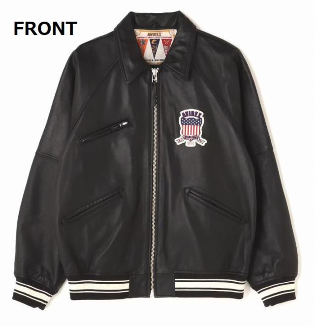 【本革レザー】AVIREX レザー ジャケット アウター 革ジャン メンズ ブルゾン LIGHT SIGNATURE VARSITY JACKET ライト シグネチャー バーシティー ジャケット ミリタリー 正規品 ブランド おしゃれ アビレックス アヴィレックス 7834950016 送料無料_4