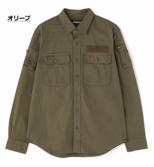 AVIREX 長袖シャツ メンズ ミリタリーシャツ ブルゾン 正規品 Y_U