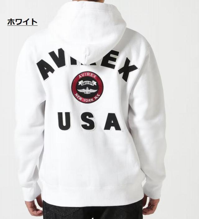 【7色展開】AVIREX パーカー ジップパーカー 裏起毛 メンズ 正規品 ブランド おしゃれ アップリケ刺繍 アビレックス アヴィレックス Y_U 7834931002 7833931009 7986944 VARSITY LOGO SWEAT ZIP UP PARKA 送料無料_8