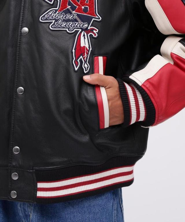 【本革レザー】AVIREX レザー ジャケット アウター 革ジャン メンズ ブルゾン Y_U 7835150012 7986853 VARSITY JACKET RED AXES バーシティジャケット レッドアクシズ 正規品 ブランド おしゃれ アビレックス アヴィレックス 送料無料の通販は 【本革レザー】AVIREX レザー ジャケット アウター 革ジャン メンズ ブルゾン Y_U 7835150012 7986853 VARSITY JACKET RED AXES バーシティジャケット レッドアクシズ 正規品 ブランド おしゃれ アビレックス アヴィレックス 送料無料の通販は