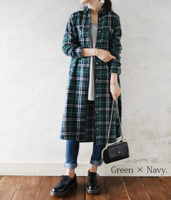 チェック柄ロングシャツワンピースワンピース レディース ワンピース 長袖 ワンピ シャツワンピース チェックシャツ ナチュラルの通販はau Pay マーケット アンドイット And It