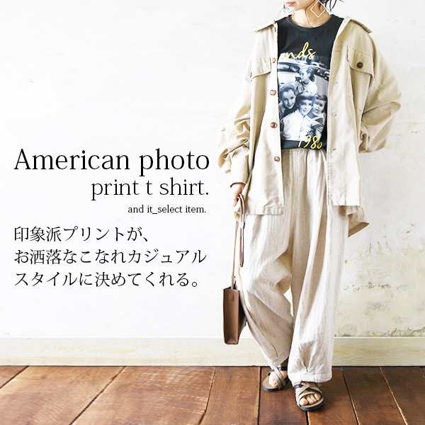 掘り出し アメリカンフォトプリントtシャツ F レディース 春夏 トップス Tシャツ カットソー オフホワイト スミクロ ベージュ プリの通販はau Pay マーケット アンドイット And It