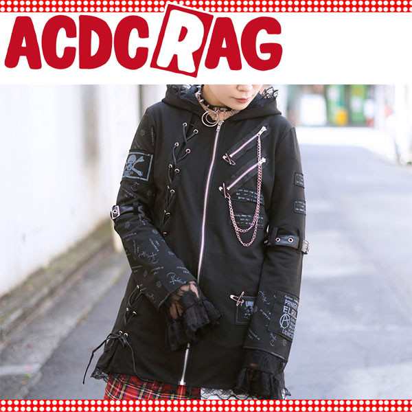 ACDC RAG エーシーディーシーラグ クラウンジャケット 原宿系 パンク ロック ゴシック ブラック｜au PAY マーケット