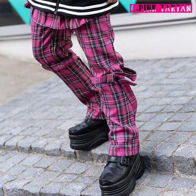 ポポネポ様 ボンテージパンツ 赤 ピンク 、y2k 、punk ACDC RAG エーシーディーシーラグ ボンテージパンツ パンツ パンク