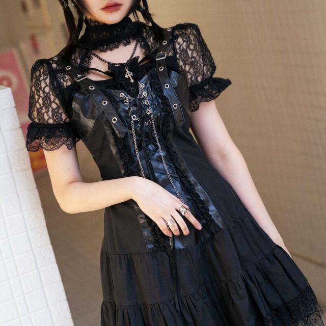 ゴシック ワンピース ロリータ 黒 2 楽天市場】2ダンワンピース | ゴスロリ ワンピース 黒 ドレス