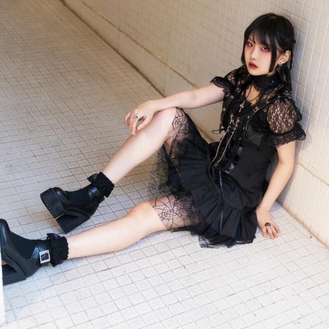 ゴシック ワンピース ロリータ 黒 2 pe-3728_0.jpg