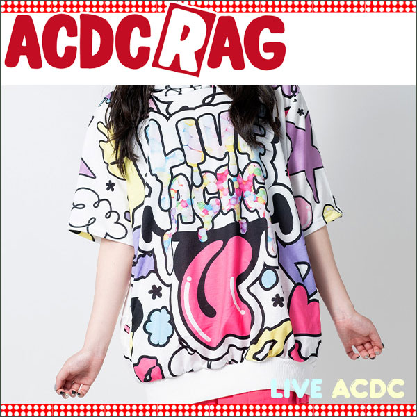 ACDC RAG エーシーディーシーラグ [半袖] LIVE ACDC BIGパーカー 原宿系 青文字系 星柄 ゆめかわいい お菓子の通販は ...