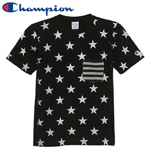 Champion チャンピオン Tシャツ 半袖 ポケット付き 9.4oz 星柄 ...