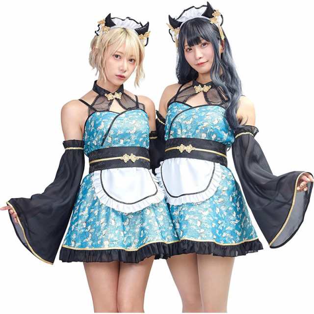 クリアストーン Clearstone コスプレ 鬼 メイド 和風 シュガーウィップ 鬼和メイド レディース フリーサイズ ブルー[sugarwhip-oni-maid]の通販は
