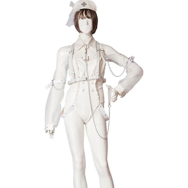 クリアストーン Clearstone 《チロルちゃんコラボ》 コスプレ ナース セクシー ボンデージホワイトナース レディース フリーサイズ ホワイト[chiroru-nurse]