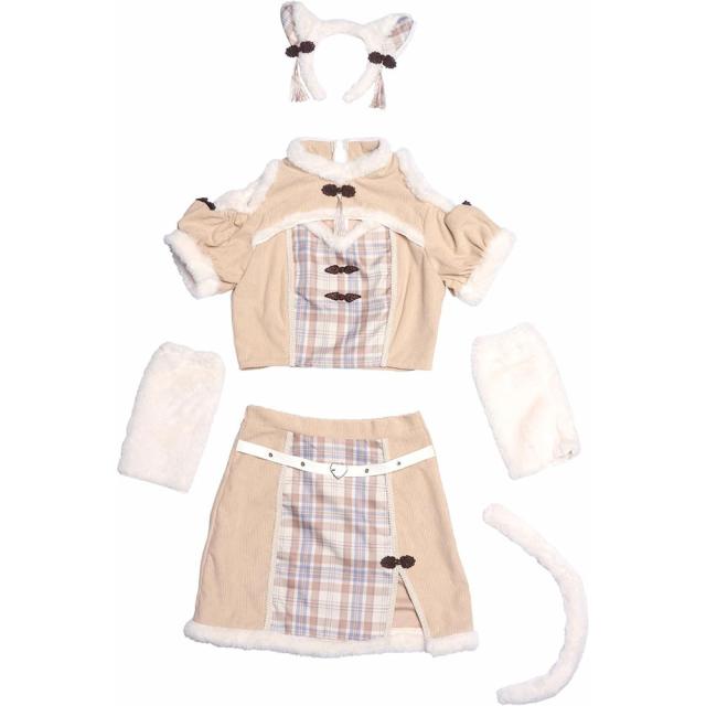 クリアストーン Clearstone コスプレ 中華風 ルミパピエ ネコロンチャイナ レディース フリーサイズ ベージュ[lumipapier-nekoron-china]