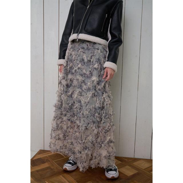 Nora Lily elle ノラリリーエル 【3カラー】ニットコンビ ランダム チュール スカート 224760069 Nora Lily elle ノラリリーエル 【3カラー】ニットコンビ ランダム