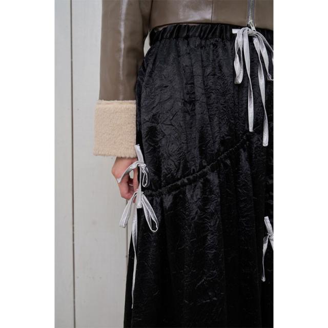 Nora Lily elle ノラリリーエル 【3カラー】ギャザーリボン Aライン