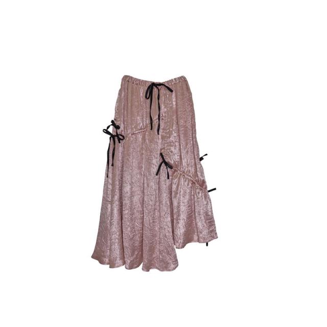 Nora Lily elle ノラリリーエル 【3カラー】ギャザーリボン Aライン