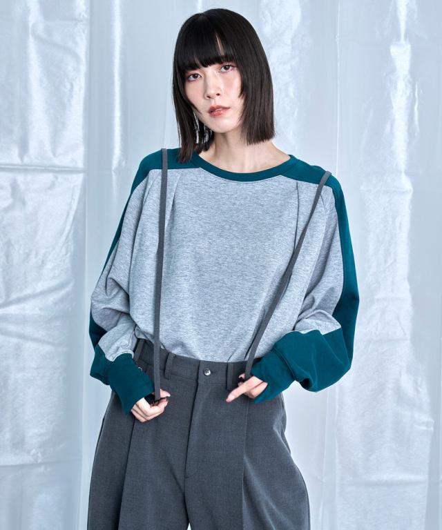 Nora Lily ノラリリー 【3カラー】スイッチングバイカラータックラグランTシャツ(UNISEX) 225580149 Nora Lily ノラリリー 【3カラー】スイッチングバイカラータック