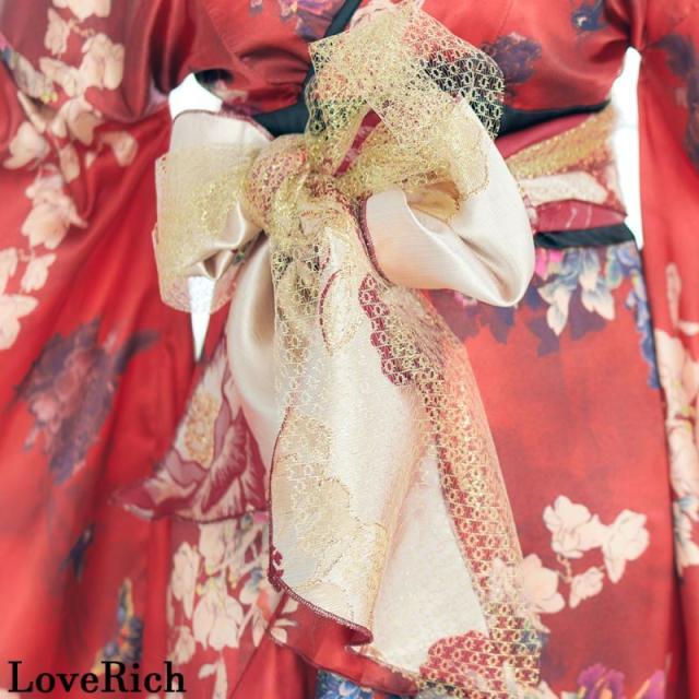 LoveRich ラブリッチ 【5カラー/3点セット】フリル 豪華 蝶々柄 花魁