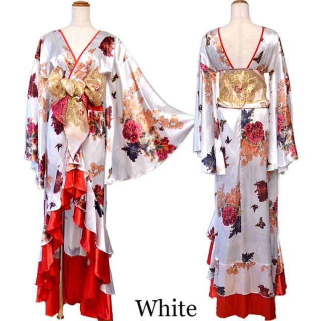 LoveRich ラブリッチ 【5カラー/3点セット】フリル 豪華 蝶々柄 花魁 着物 ドレス イベント コスプレ キャバドレス ハロウィン [0755]_15