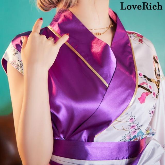 LoveRich ラブリッチ 和柄 アシンメトリー バイカラー ミニ 豪華