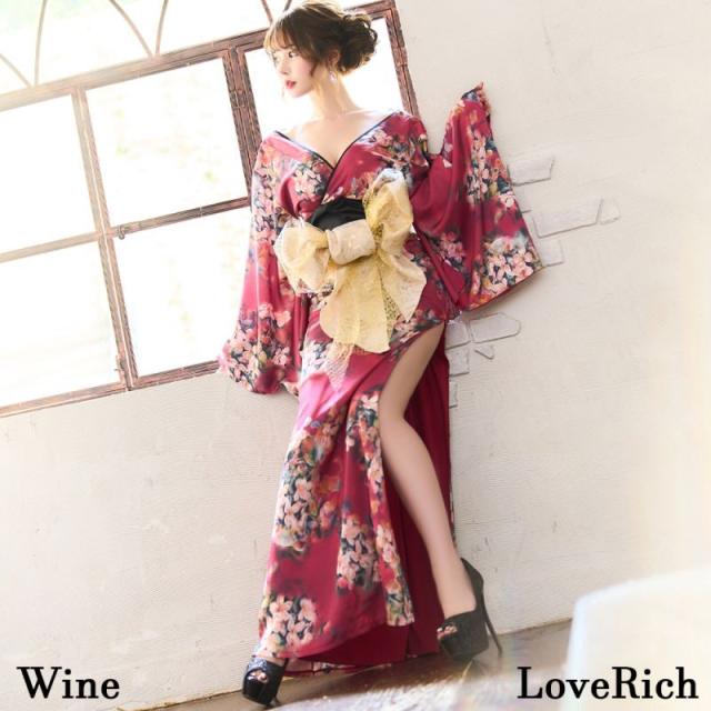 LoveRich ラブリッチ 小花柄 スリット オフショル ロング 豪華