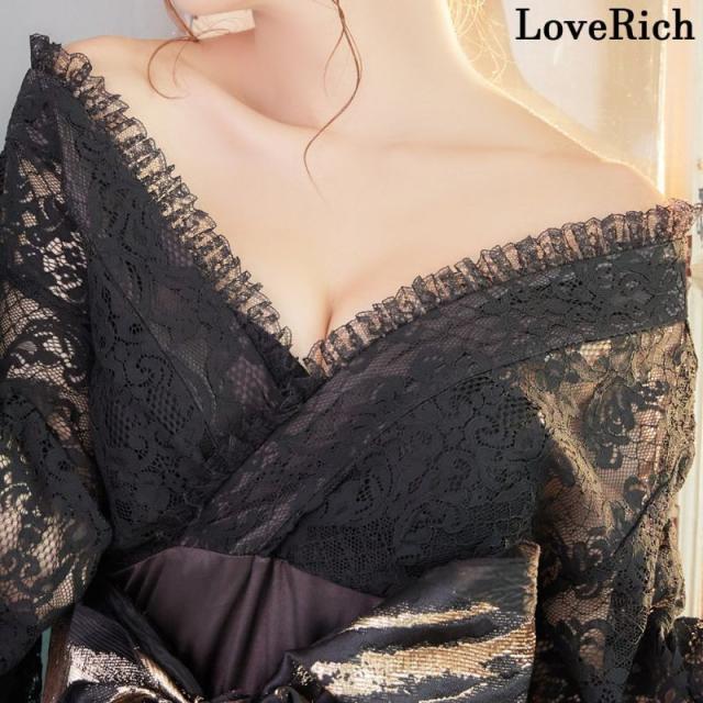 LoveRich ラブリッチ 【高級ライン】【2カラー/2点セット】総レース ロングinミニスカート 美胸 ロング 豪華 帯 花魁 着物 ドレス コスプレ イベント [1159]_7