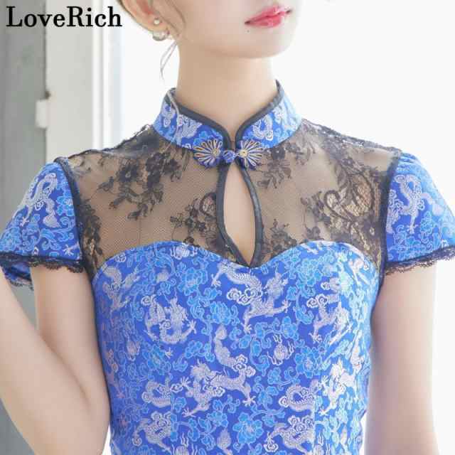 LoveRich ラブリッチ 龍柄 レース チャイナドレス スリット
