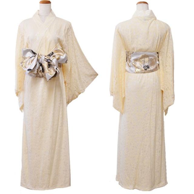 LoveRich ラブリッチ 【4カラー/2点セット】総レース ロング 美胸 浴衣風 豪華 帯 花魁 着物 ドレス コスプレ イベント ハロウィン キャバドレス [1145]_14