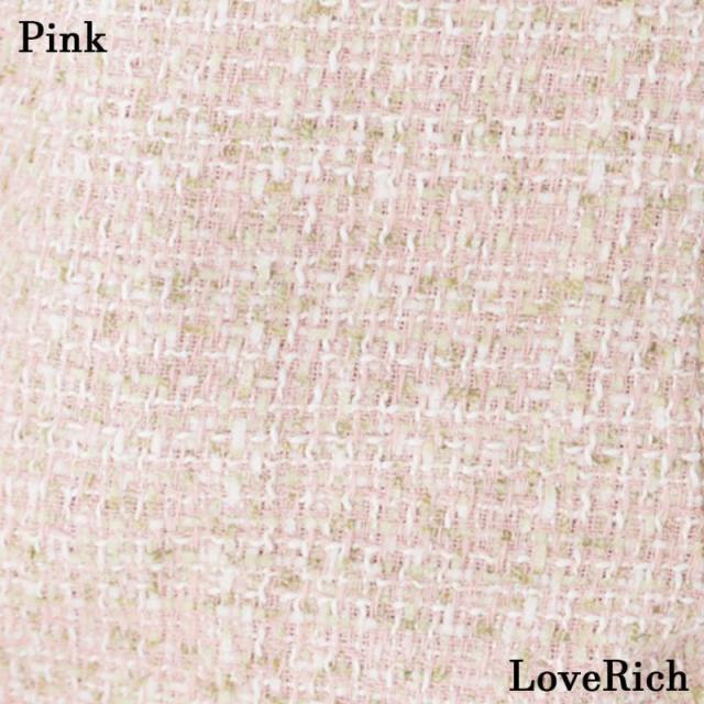 LoveRich ラブリッチ ツイード マーメイドライン ミディアム丈 フリルショルダー Vネック タイト ミニドレス キャバドレス [1243]_13